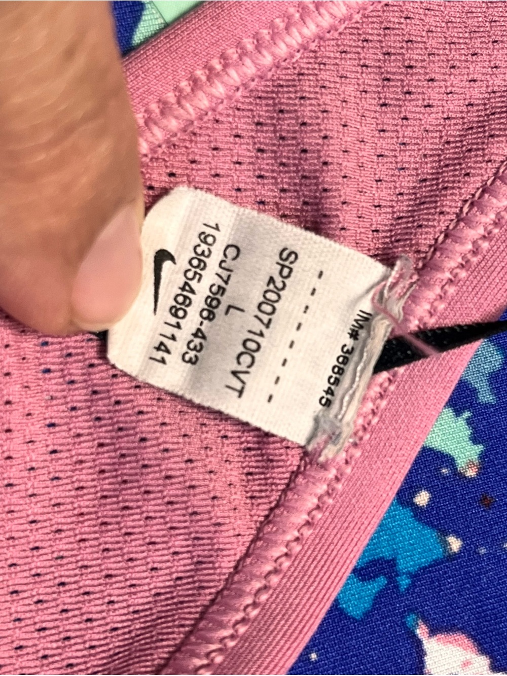 Nike Girls' Blue Multi Splash Racerback Swim Rashguard - Picture 5 of 7
